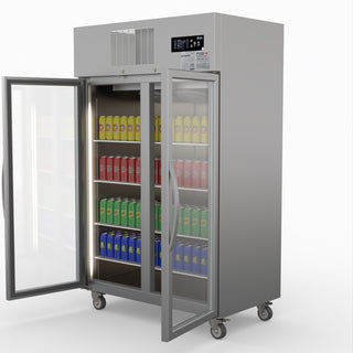 Double Door Upright Display Fridge - Thermaster SUCG1000