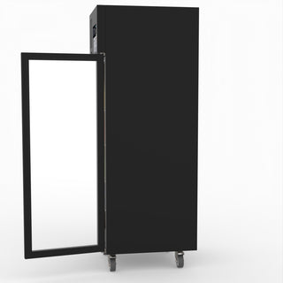 Single Glass Door Upright Fridge Black Stainless Steel - Thermaster SUCG500B