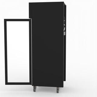 Single Glass Door Upright Fridge Black Stainless Steel - Thermaster SUCG500B