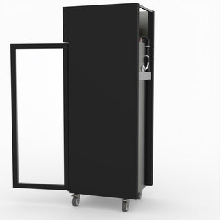 Single Glass Door Upright Fridge Black Stainless Steel - Thermaster SUCG500B