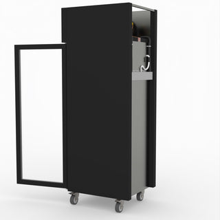 Single Glass Door Upright Fridge Black Stainless Steel - Thermaster SUCG500B