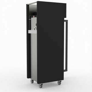 Single Glass Door Upright Fridge Black Stainless Steel - Thermaster SUCG500B