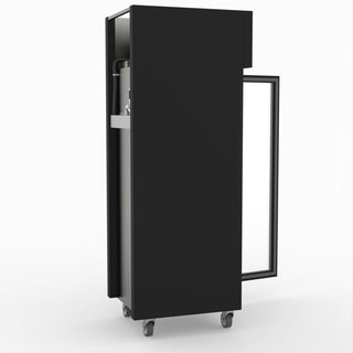 Single Glass Door Upright Fridge Black Stainless Steel - Thermaster SUCG500B