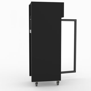 Single Glass Door Upright Fridge Black Stainless Steel - Thermaster SUCG500B