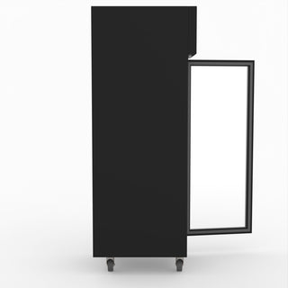 Single Glass Door Upright Fridge Black Stainless Steel - Thermaster SUCG500B