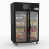 Thermaster Double Glass Door Black Stainless Steel Upright Freezer SUFG1000B