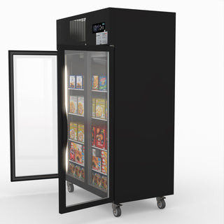 Double Glass Door Black Stainless Steel Upright Freezer - Thermaster SUFG1000B