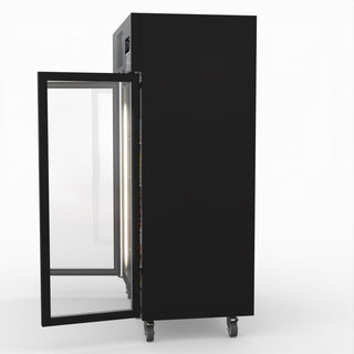 Double Glass Door Black Stainless Steel Upright Freezer - Thermaster SUFG1000B