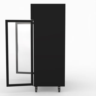 Double Glass Door Black Stainless Steel Upright Freezer - Thermaster SUFG1000B