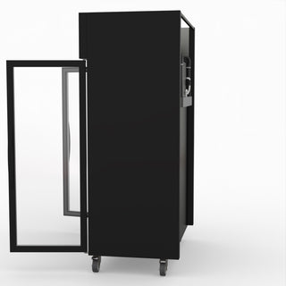 Double Glass Door Black Stainless Steel Upright Freezer - Thermaster SUFG1000B