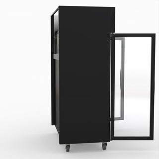 Double Glass Door Black Stainless Steel Upright Freezer - Thermaster SUFG1000B