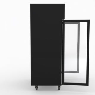 Double Glass Door Black Stainless Steel Upright Freezer - Thermaster SUFG1000B