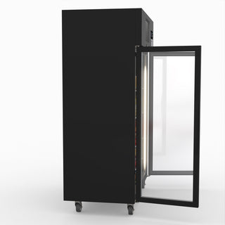 Double Glass Door Black Stainless Steel Upright Freezer - Thermaster SUFG1000B