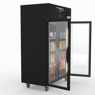 Double Glass Door Black Stainless Steel Upright Freezer - Thermaster SUFG1000B