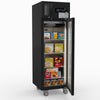 Thermaster Single Glass Door Upright Freezer Black Stainless Steel SUFG500B