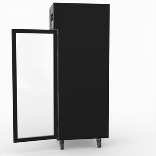 Single Glass Door Upright Freezer Black Stainless Steel - Thermaster SUFG500B