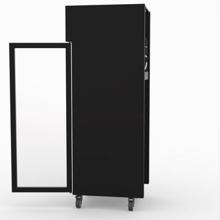 Single Glass Door Upright Freezer Black Stainless Steel - Thermaster SUFG500B