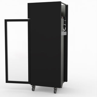 Single Glass Door Upright Freezer Black Stainless Steel - Thermaster SUFG500B