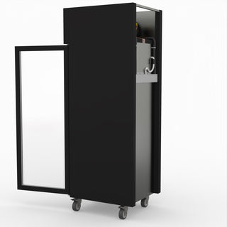 Single Glass Door Upright Freezer Black Stainless Steel - Thermaster SUFG500B