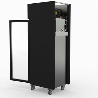 Single Glass Door Upright Freezer Black Stainless Steel - Thermaster SUFG500B