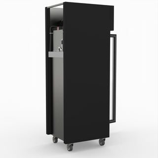 Single Glass Door Upright Freezer Black Stainless Steel - Thermaster SUFG500B