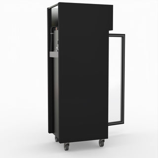 Single Glass Door Upright Freezer Black Stainless Steel - Thermaster SUFG500B