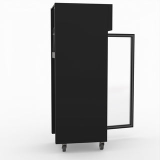 Single Glass Door Upright Freezer Black Stainless Steel - Thermaster SUFG500B