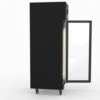 Single Glass Door Upright Freezer Black Stainless Steel - Thermaster SUFG500B