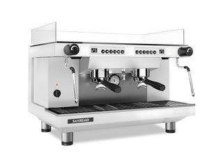 San Remo Zoe Competition Low Cup - 2 Group Commercial Espresso Machine White - Brand New