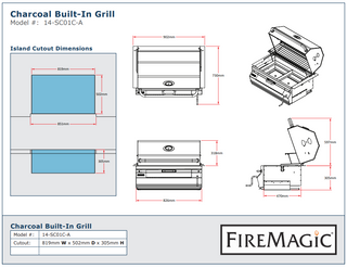 Fire Magic Grills 762mm Built-In Charcoal Grill