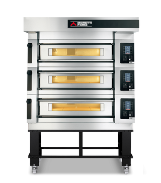 Moretti Forni serieS Triple Deck Bakery Oven on Stand - 18 x 60x40cm Tray - COMP S125E/3A/S