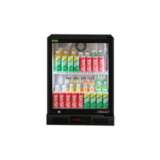 Turbo Air 1 Swing Glass Door Back Bar Fridge - Black Trim