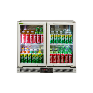 Turbo Air 2 Swing Glass Door Back Bar Fridge - Stainless Steel