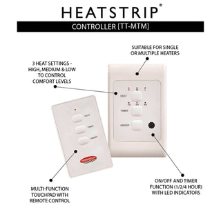 Wall Mounted Heater Controller and Remote Control for Heaters- Heatstrip TM-TT-MTM