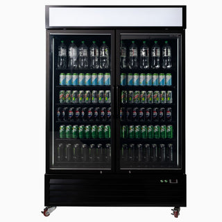 Bromic Upright Display Fridge 1266L - 2 Door - Flat Glass - Lightbox UC1250GDL-NR