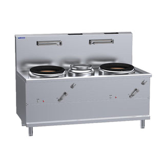 Luus 2 Air-Blast Burners & 1 Centre-Pot Fo San Wok WV-1A1P1A-NG - Natural Gas
