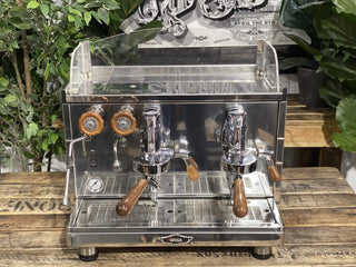 Wega Mini Nova Classic - 2 Group Stainless & Timber - Brand New
