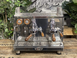 Wega Mini Nova Classic - 2 Group Stainless & Timber - Brand New