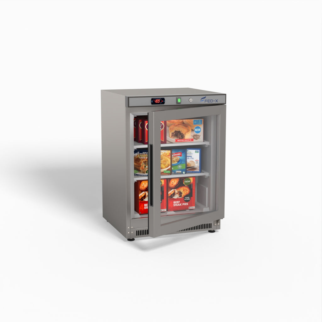 FED-X Thermaster Stainless Steel Upright Static Display Freezer XF200SG