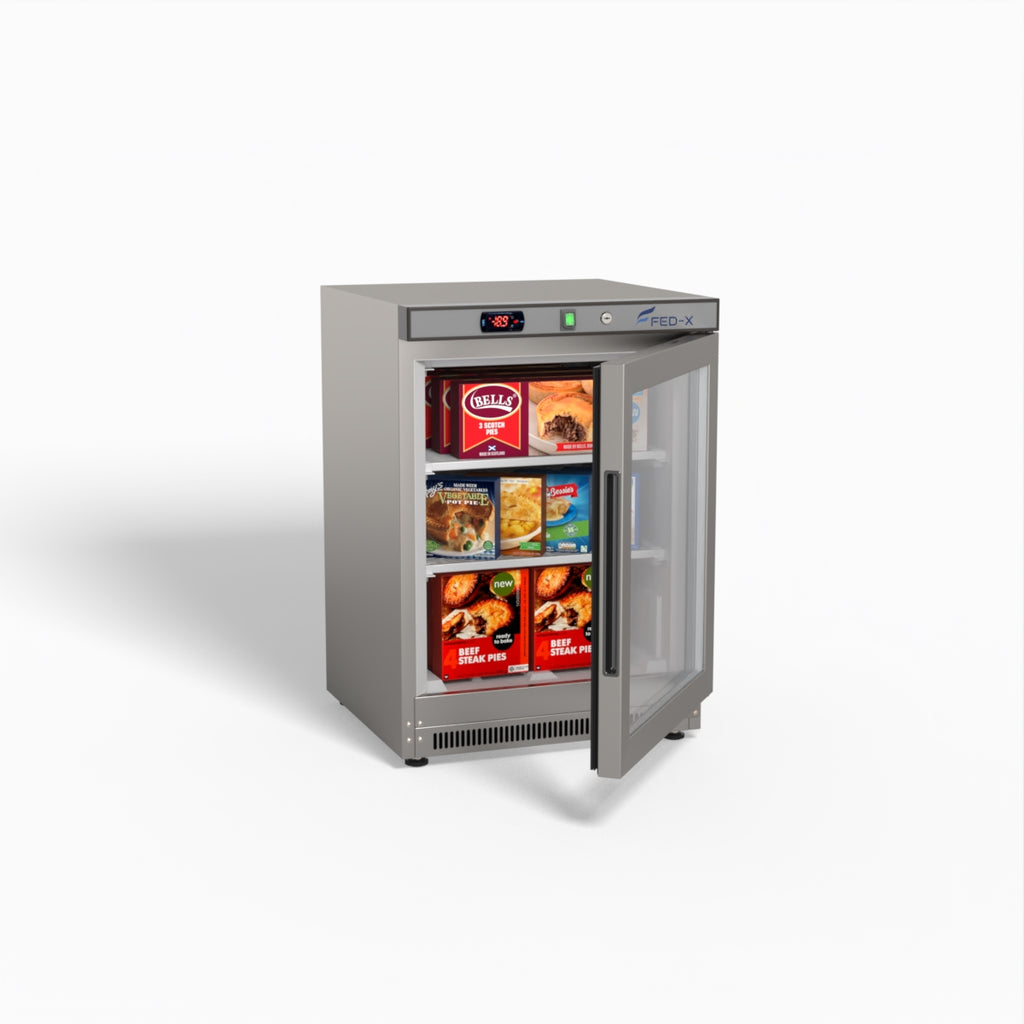 FED-X Thermaster Stainless Steel Upright Static Display Freezer XF200SG
