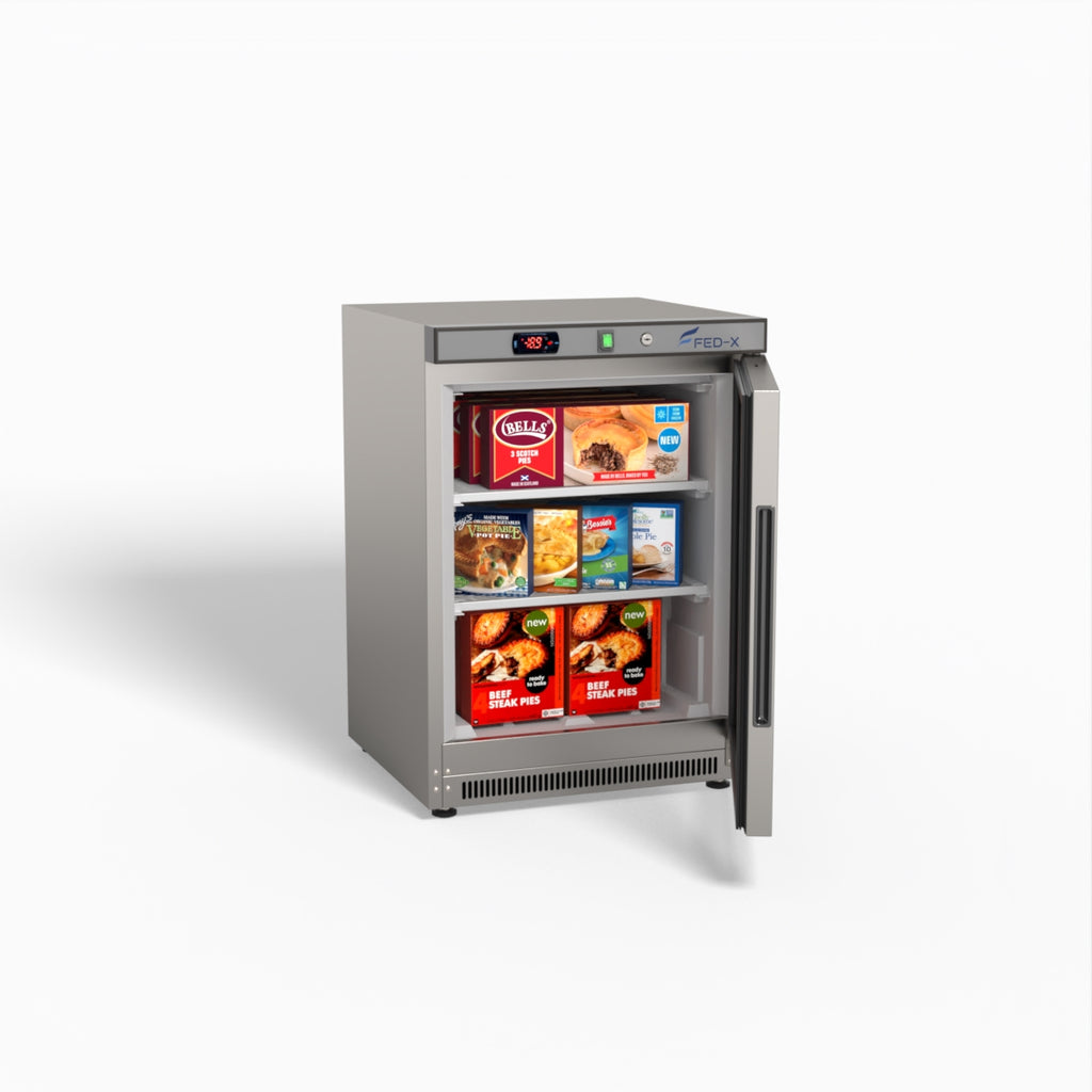 FED-X Thermaster Stainless Steel Upright Static Display Freezer XF200SG