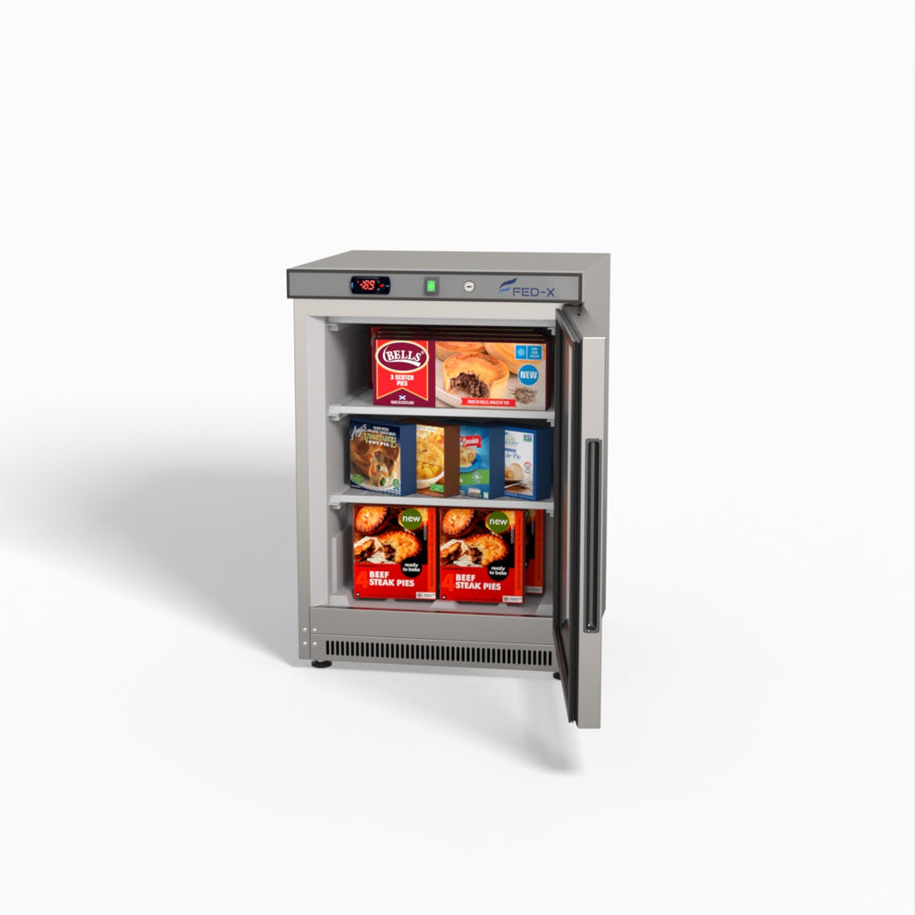 FED-X Thermaster Stainless Steel Upright Static Display Freezer XF200SG