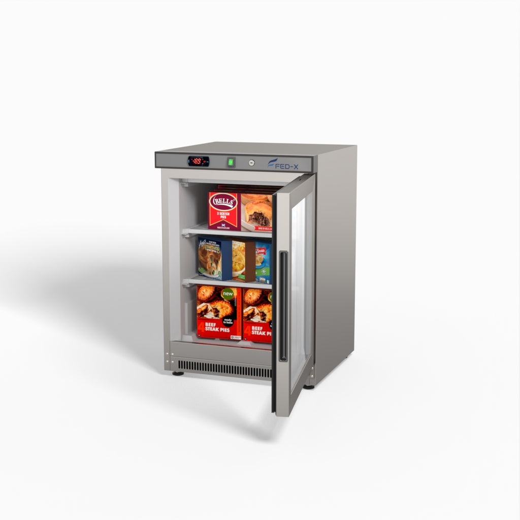 FED-X Thermaster Stainless Steel Upright Static Display Freezer XF200SG