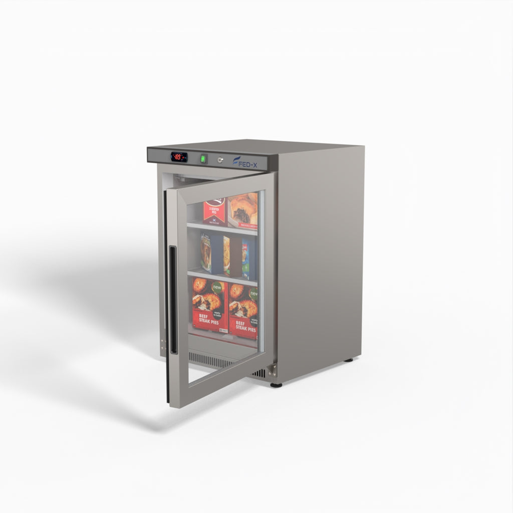 FED-X Thermaster Stainless Steel Upright Static Display Freezer XF200SG