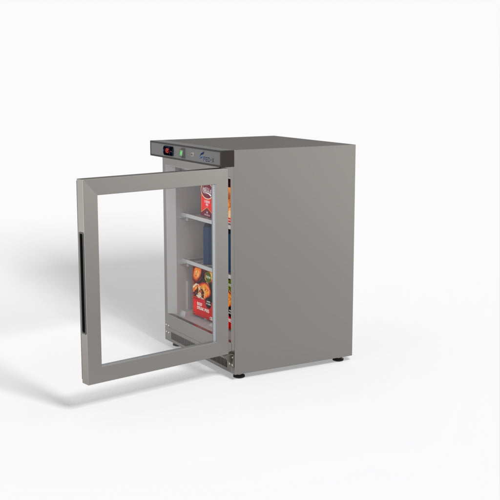 FED-X Thermaster Stainless Steel Upright Static Display Freezer XF200SG