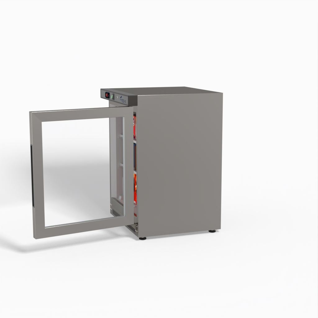 FED-X Thermaster Stainless Steel Upright Static Display Freezer XF200SG