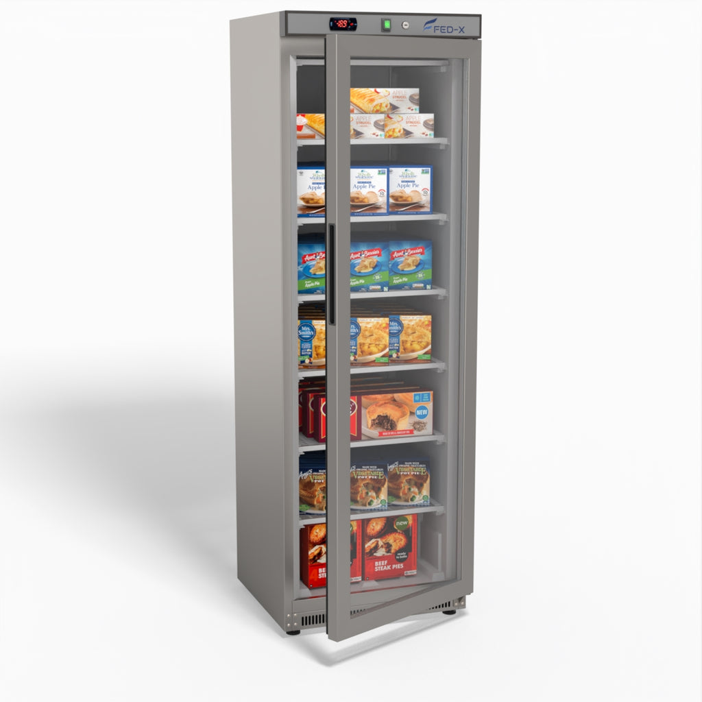 FED-X Thermaster Stainless Steel Upright Static Display Freezer XF400SG