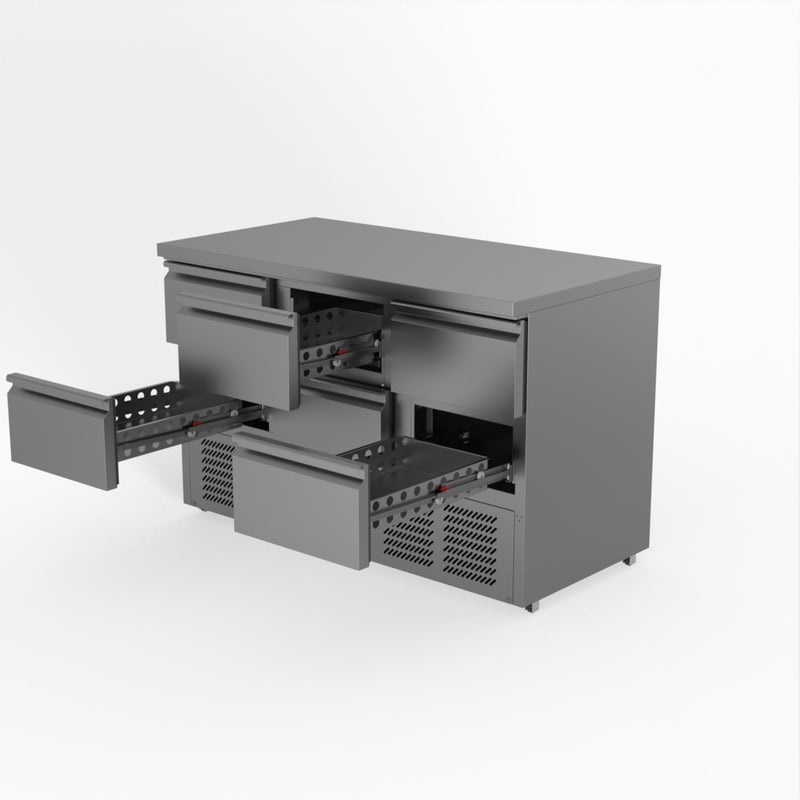 Six Drawer Compact Workbench Fridge - FED-X XGNS1300-6D