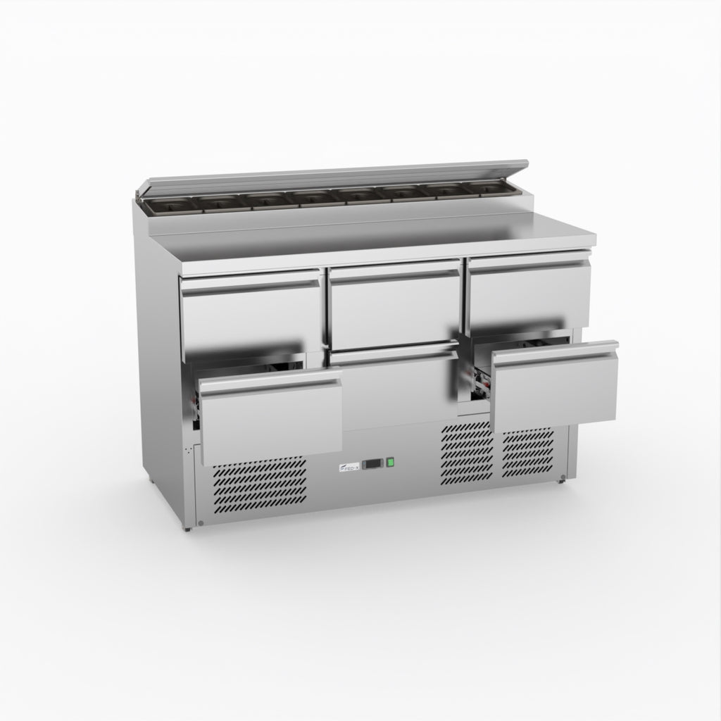 FED-X Six Drawer Salad Prep Fridge XGNS1300D-6D