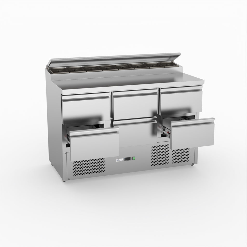 FED-X Six Drawer Salad Prep Fridge XGNS1300D-6D